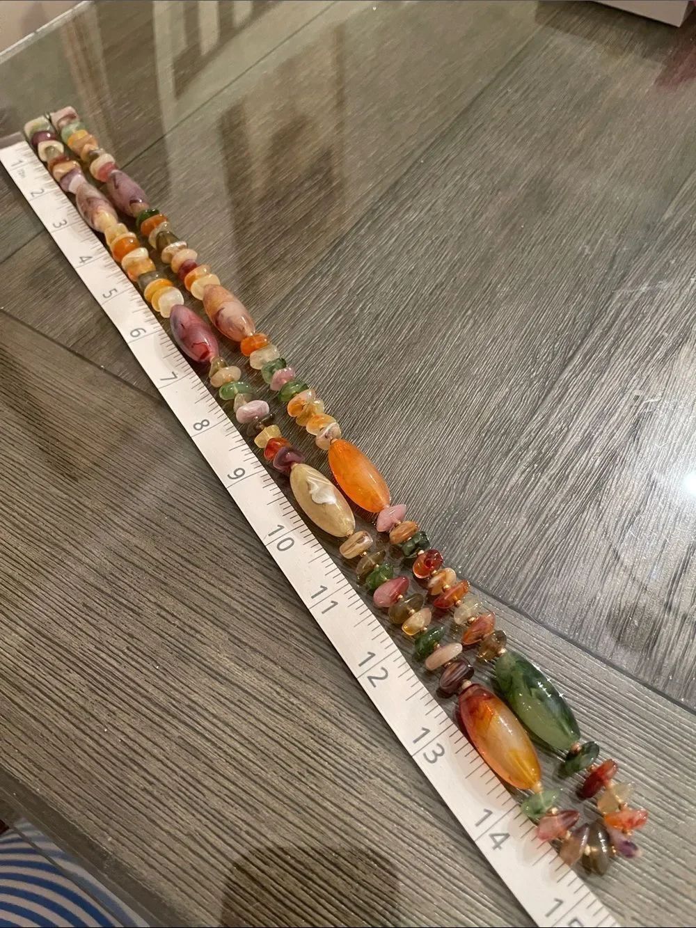 Vintage Multi-color Chunky Acrylic Marbled Beaded Statement Necklace - Picture 7 of 15